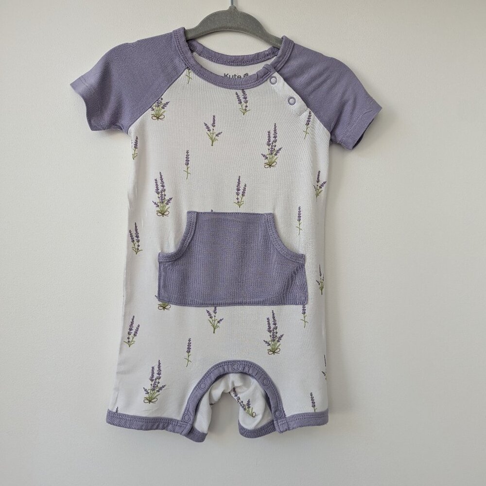 Kyte Baby Bamboo Shortall in Lavender Print